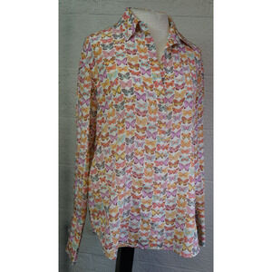 Catherine Gee Daria French Cuff Silk Blouse - Size S Classic Butterfly $368 MSRP